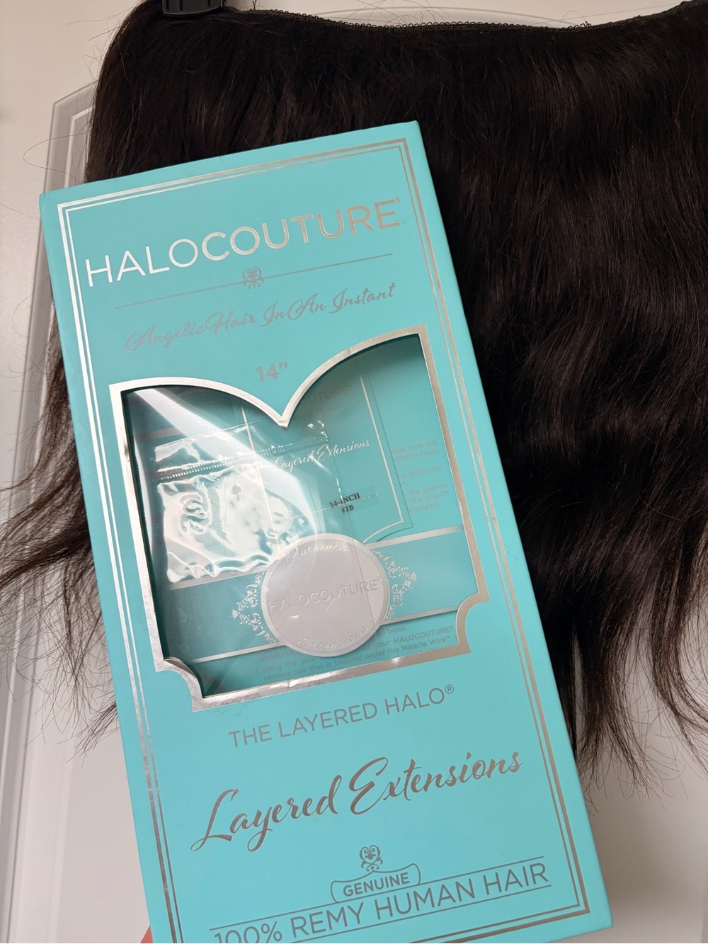 Halo 14” Natural Brown Clip-In Hair Extension - Medium Brown - Picture 3 of 4